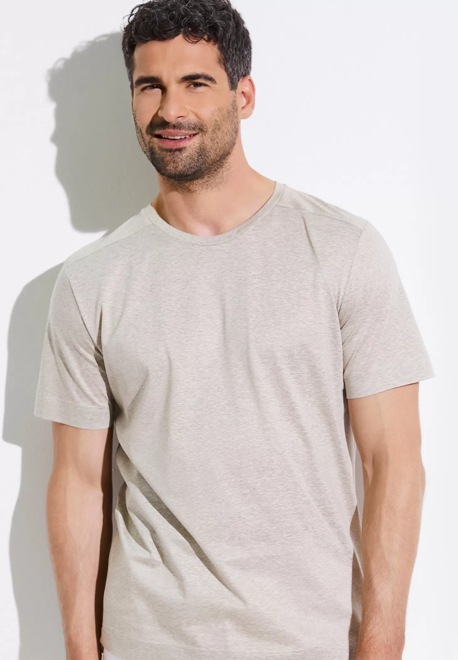 Herren Zimmerli T-Shirts>Cotton/Linenstripes