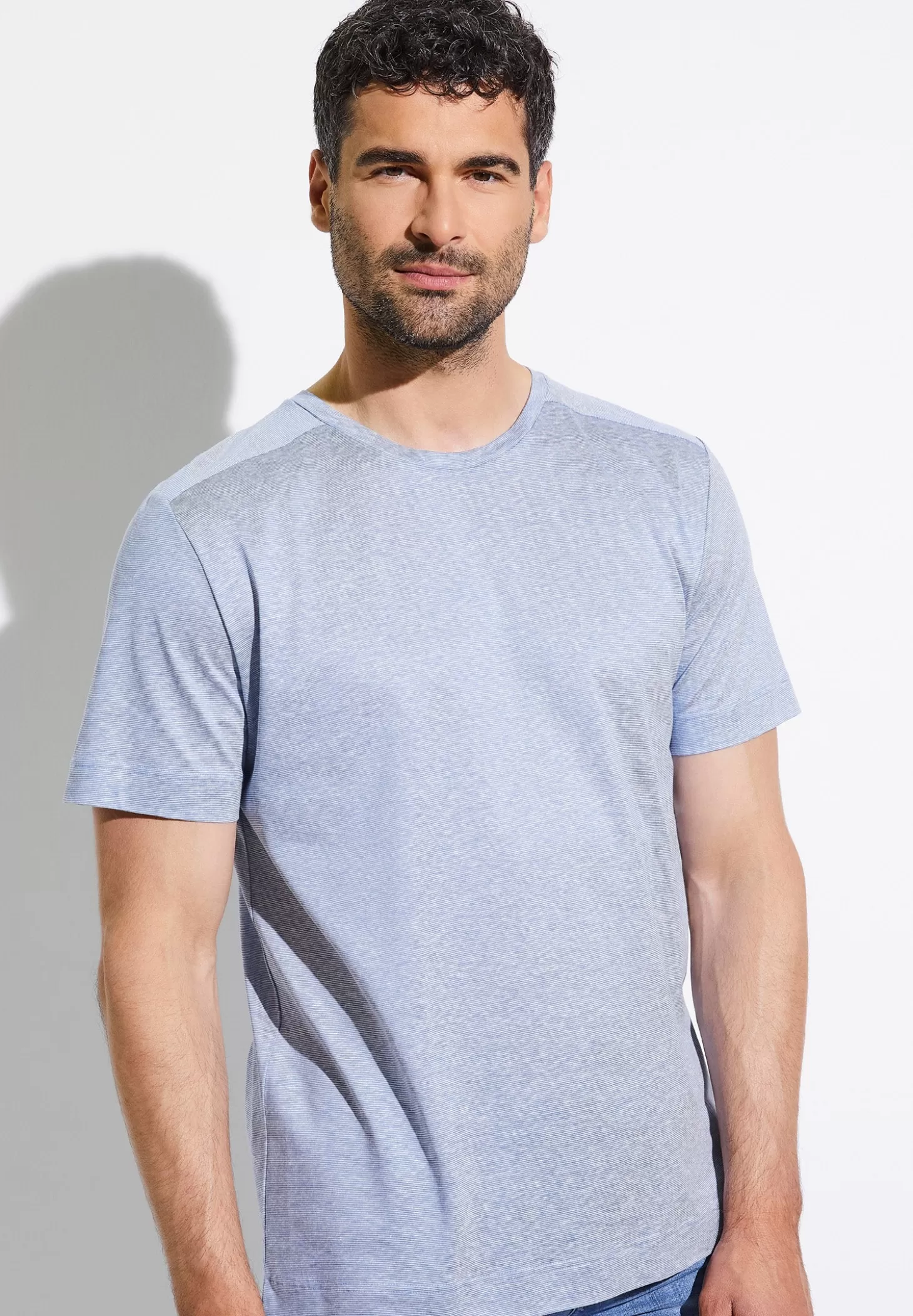 Herren Zimmerli T-Shirts>Cotton/Linenstripes