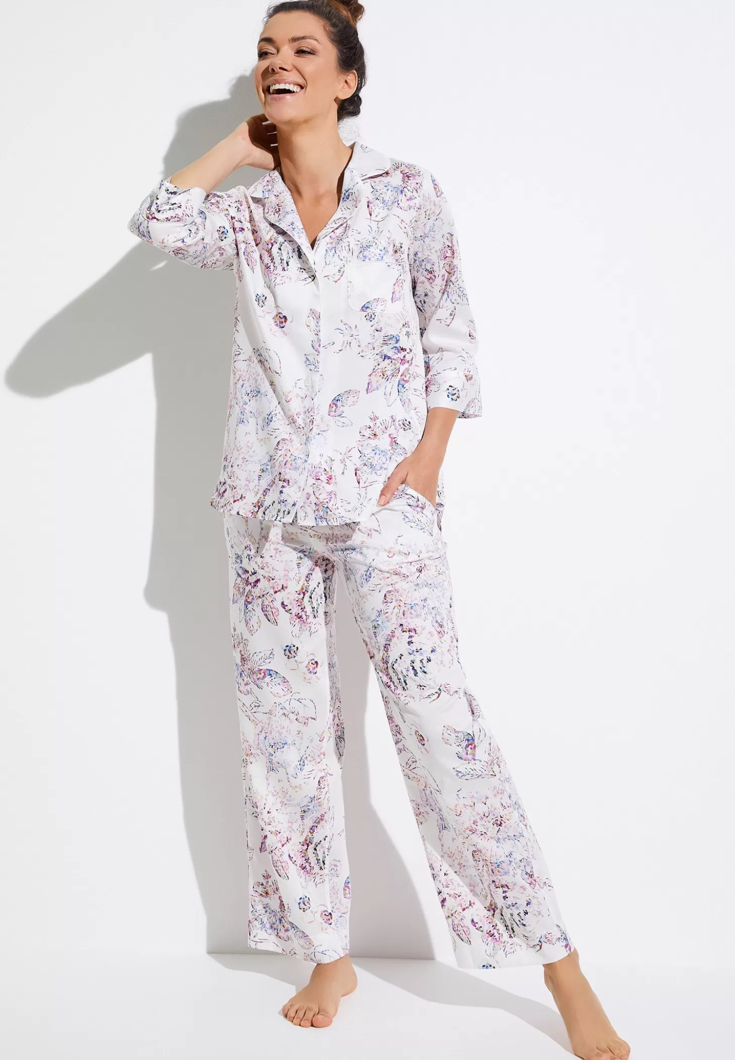 Damen Zimmerli Pyjamas>Cottonsateenprint